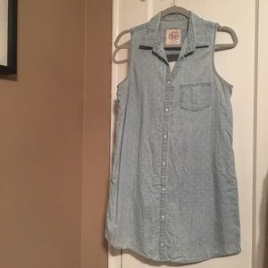 Denim polka dot dress